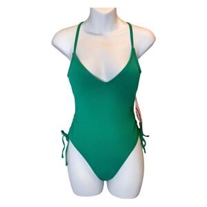 Stoney Clover Lane X Target XS Deep V Neck Textured 1 Piece Cheeky High Leg Swim